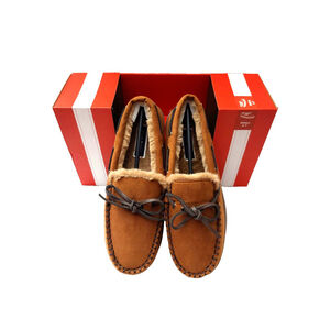 Club Room Men's Moccasin Indoor/Outdoor Slippers Tan Size Small 6-7